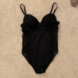 Black lace size small bodysuit